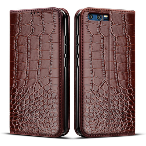 Pour Huawei Honor 9 STF-L09 STF-AL00 STF-AL10 STF-TL10 Téléphone Pour Huawei Honor 9 cas Crocodile texture en cuir ► Photo 1/5