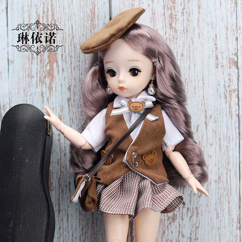 Adollya 1/6 BJD poupée vêtements costume Kawaii robe pour poupée accessoires tissu dentelle Plaid bricolage habiller jouets pour filles vêtements de mode ► Photo 1/6