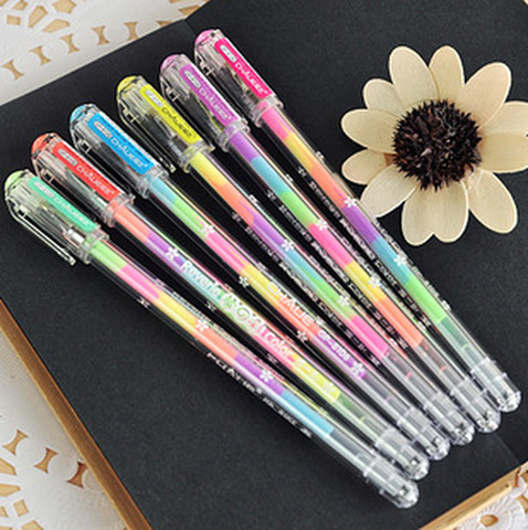 Stylos à bille en Gel, 6 couleurs dégradées, fournitures scolaires et de bureau ► Photo 1/6