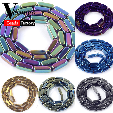 Perles en hématite naturelle multicolore, bleu or, pour la fabrication de bijoux, collier, Bracelet, perles d'espacement, 2x4/3x5mm, 15 pouces ► Photo 1/6