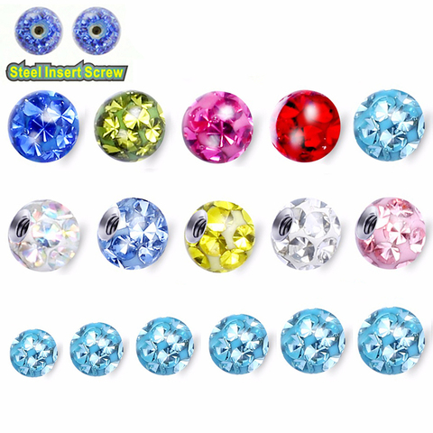 Boule Ferido de remplacement en cristal époxy, accessoires de Piercing pour Labret nez Tragus, boucles d'oreilles nombril, 1 pièce, 16g et 14g, nouveaux bijoux ► Photo 1/6