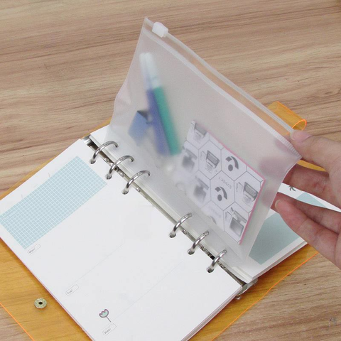 A5 A6 A7 Transparent Porte-Fichiers Cahier 6 trou Lâche Feuille Pochette Bricolage Sac de Document Anneaux de Reliure de STOCKAGE De PVC Reliure Dossier ► Photo 1/5