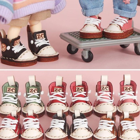 HOUZIWA nouvelles chaussures OB11 en cuir BJD chaussures de poupée pour poupée OB11 ► Photo 1/6