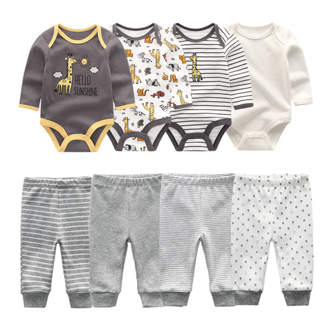 Automne bébé fille vêtements coton 6/8 pièces nouveau-né bébé ensembles body + pantalon bébé garçon vêtements hiver vêtements ensembles Roupas de bebe ► Photo 1/6