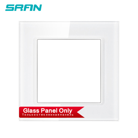 SRAN F6 panneau blanc sans installer la plaque de fer 82mm * 82mm blanc cristal panneau de verre interrupteur prise panneau accessoires ► Photo 1/6