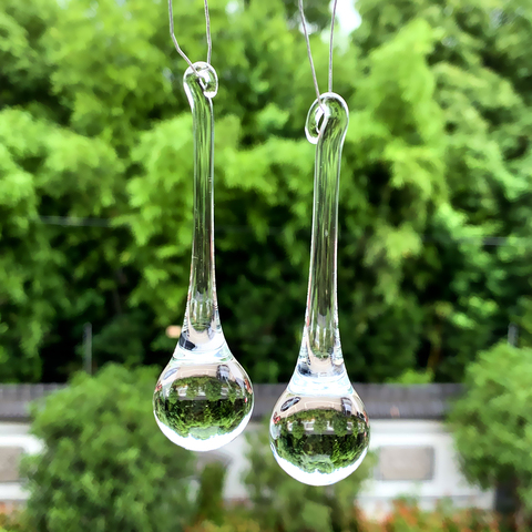 Pendentif goutte d'eau de 80mm en verre transparent, accessoires de capteur de soleil en cristal pour lustre en cristaux, ornement suspendu de bricolage, décoration de maison ► Photo 1/6