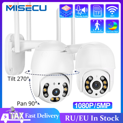 MISECU – caméra de surveillance dôme extérieure PTZ IP Wifi hd 5MP/1080P, dispositif de sécurité sans fil, étanche, couleur infrarouge, avec Audio et protocole ONVIF ► Photo 1/6