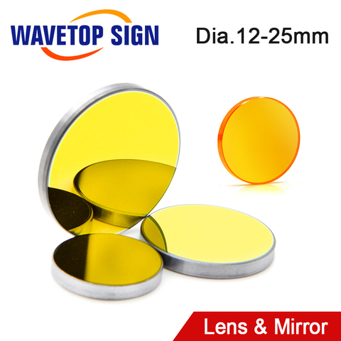 WaveTopSign objectif de mise au point Dia.12/18mm distance focale 50.8mm 1 pièces + MO miroir 20x3mm 3 pièces pour 3020 K40 Co2 Laser Machine de gravure ► Photo 1/6