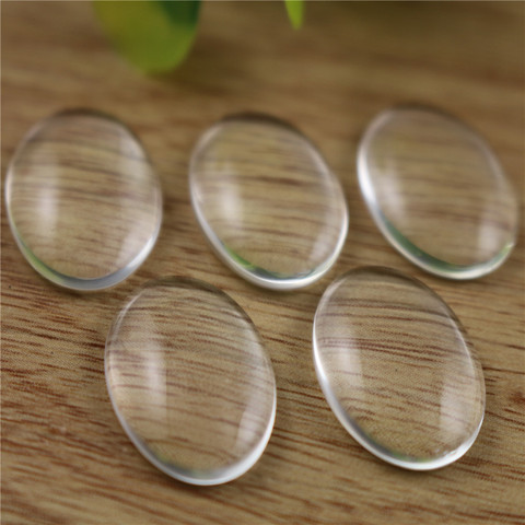 Cabochon ovale en verre transparent à dos plat, 18x25mm, haute qualité, Promotion pour perte d'argent!!(Z3-06) 8 pièces/lot ► Photo 1/1