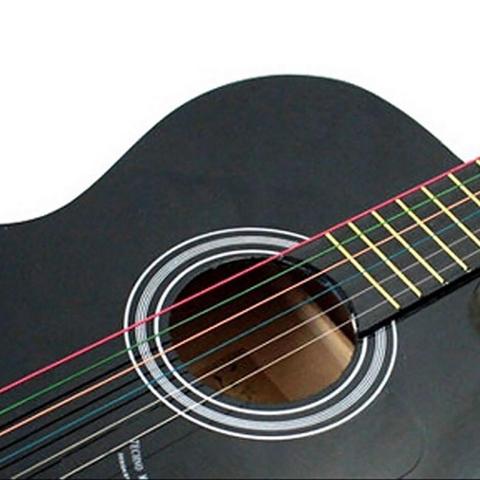 Cordes de guitare acoustique en acier de couleur arc-en-ciel, 6 pièces, accessoires d'instruments, bon cadeau pour débutants ► Photo 1/6