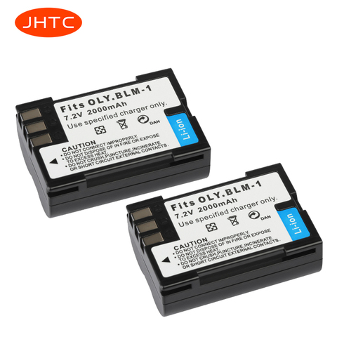 JHTC 2000mAh PS-BLM1 BLM-1 BLM1 Batterie Pour Appareil Photo Olympus C-5060 C-7070 C-8080 E-30 E-300 E-330 E-500 E-510 E-520 E3 2 pièces ► Photo 1/6