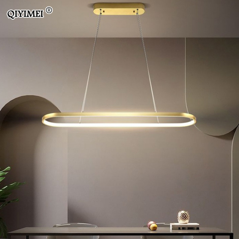 Lampe suspendue rectangulaire, design moderne, avec télécommande, luminaire décoratif, idéal pour un salon, un Restaurant ou une chambre à coucher, pendentif Led ► Photo 1/6