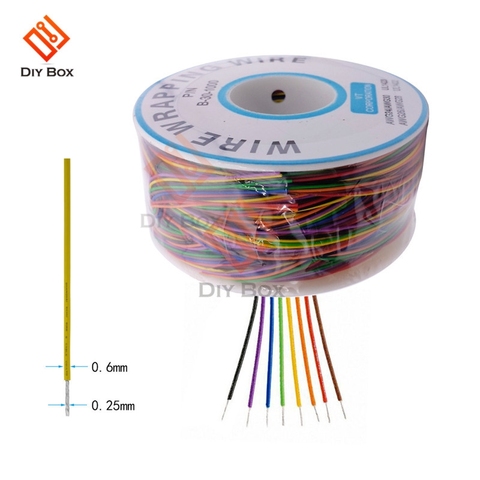 Fil d'emballage, 280M, 30 AWG, B-30-1000, 8 couleurs, AWG30, cavalier de câble isolé, câble de lecture ► Photo 1/6