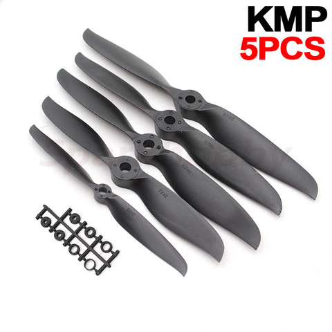 5 pièces KMP 6x4E 9x6E 8x6E 12x6E 14x7E Nylon 2 lames noir hélice accessoires moyeu groupe 8mm ouverture haute vitesse pour RC avion Drones ► Photo 1/6