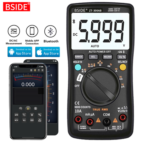 BSIDE – multimètre numérique sans fil, technologie ammètre True RMS, voltmètre analogique Intelligent, testeur de condensateur, outil de bricolage ► Photo 1/6