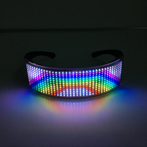 Lunettes lumineuses LED à visière électronique futuriste, accessoires lumineux pour Festival d'halloween, spectacle de Bar KTV ► Photo 1/6