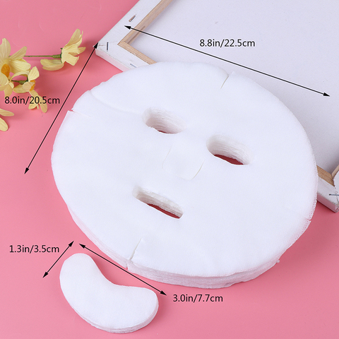 100 pièces/lot jetable masque bricolage doux Non toxique pur Facemask feuille beauté outils respirant coton masque facial feuille papier ► Photo 1/6