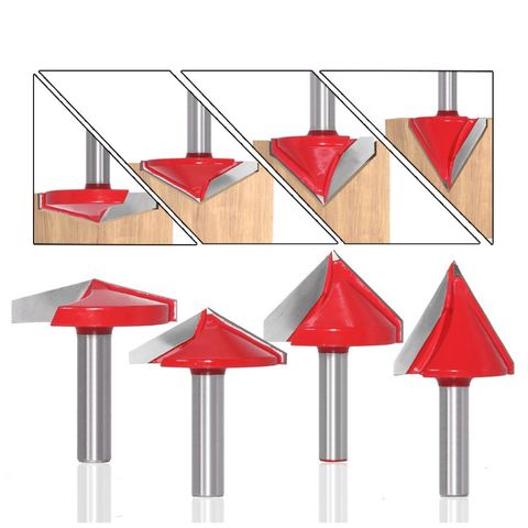 8mm tige V rainure 3D routeur Bits CNC fraise en carbure monobloc 60 90 120 150 degrés fraise à bois ► Photo 1/6