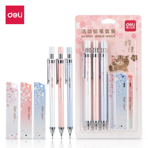 Ensemble de crayons mécaniques Sakura, belle cerise fraîche de 0.5mm, crayon automatique pour étudiant, fournitures scolaires et de bureau ► Photo 1/5