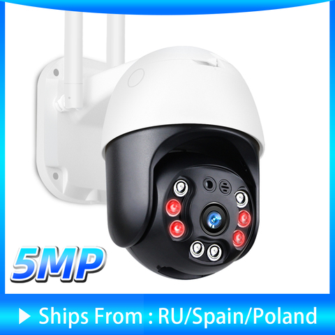 Caméra de Surveillance extérieure PTZ IP WiFi HD 5MP/1080P, dispositif de sécurité domestique sans fil, avec suivi automatique, codec H.265, Audio bidirectionnel et protocole Onvif ► Photo 1/6