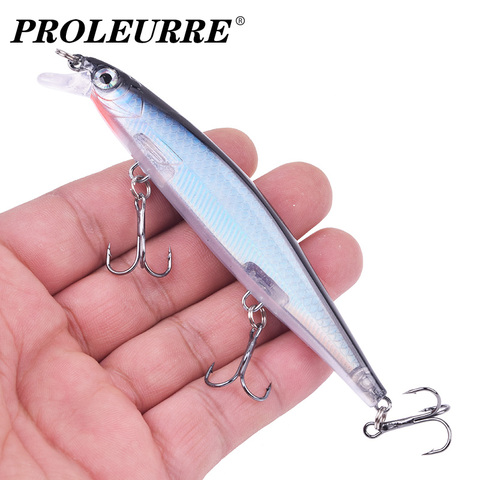 Leurre méné rigide coulant avec yeux 3D, appât artificiel idéal pour la pêche au brochet, au bar ou à la carpe, Swimbait, 11cm, 13.8g, 1 unité ► Photo 1/6