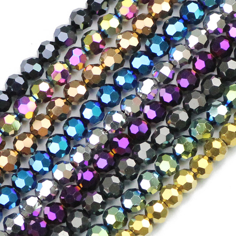 JHNBY – perles rondes en cristal autrichien de forme à facettes, 6mm, pour fabrication de bijoux, bracelet, accessoires, DIY, 50 pièces ► Photo 1/4