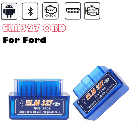 Outils de Diagnostic de voiture, pour Ford Fusion Focus MK2 Mondeo MK4 Fiesta ST Range ELM327, prise OBD2, Bluetooth, Android ► Photo 1/6