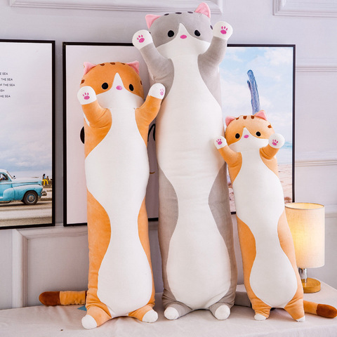 Grand Animal chat en peluche jouets mignon créatif longs doux jouets bureau pause déjeuner sieste dormir oreiller coussin peluche cadeau poupée pour les enfants ► Photo 1/6