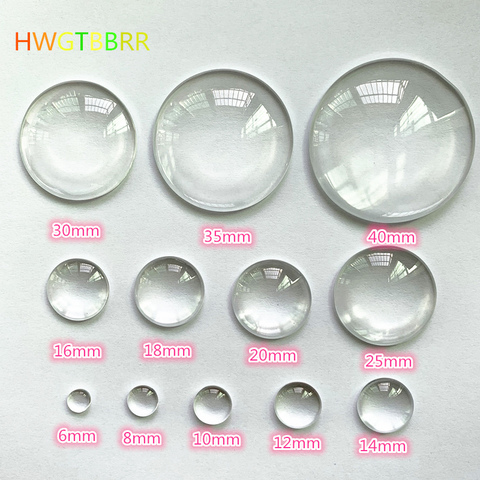 Cabochons ronds en verre Transparent, plats, pour la fabrication bijoux à bricoler soi-même, 6/8/10/12/14/16/18/20/25/30/35/40mm ► Photo 1/6