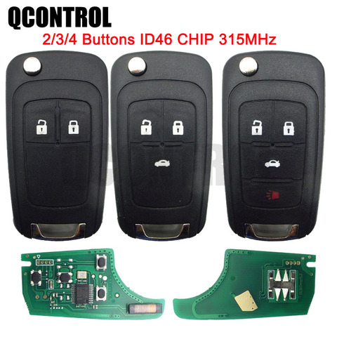 QCONTROL – clé télécommande de voiture, 3/4 MHz, 2/315 boutons, pour Chevrolet Malibu, volvo, Cruze, Aveo, Spark Sail ► Photo 1/4
