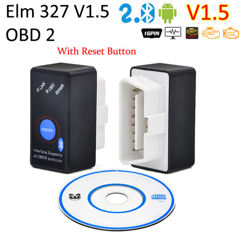 Super Mini Elm327 Bluetooth OBD2 V1.5 Elm 327 V1.5 OBD 2 voiture outil de Diagnostic Scanner Elm-327 OBDII adaptateur outil de Diagnostic automatique ► Photo 1/6