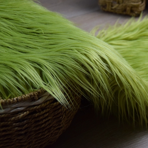 5 sortes de vert 7cm longue peluche fausse laine fourrure tissu pour manteau gilet scène Cosplay bricolage nouveau-né photographique ► Photo 1/5