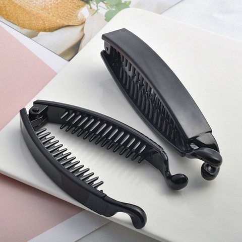 Barrettes banane à pinces pour femmes, 1 pièce, nouveauté, épingles noires, accessoires pour cheveux ► Photo 1/6