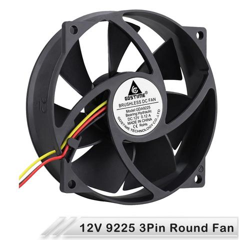 Gdstime – ventilateur Axial rond 9225, 12V, 9.2cm, 92mm, 92x25mm, sans balais, 3 broches, pour boîtier d'ordinateur ► Photo 1/6