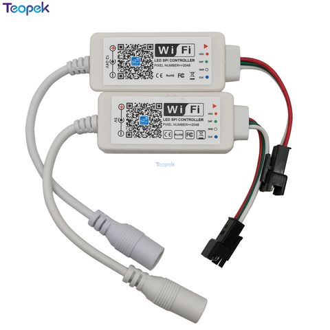 Contrôleur WiFi pour bande LED SPI, 2048 pixels adressables, pour WS2811 SK6812 WS2812B, DC5V DC12-24V ► Photo 1/6