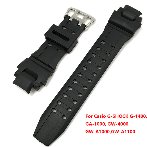 Bracelet de remplacement noir bracelet de montre accessoires bracelet de montre en Silicone pour Casio G Shock GA-1000/1100 GW-4000/A1100 G-1400 ► Photo 1/5