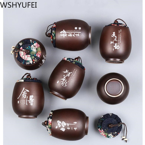 Boîte à thé en céramique, sucrier, bocaux à épices, boîte de rangement, petit pot à bonbons chinois, caddie à thé en poudre, boîte scellée, décoration de la maison ► Photo 1/6