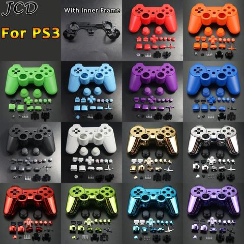 Boutons de coque de boîtier complet JCD avec cadre intérieur pour coque de manette PS3 pour PlayStation 3 manette sans fil ► Photo 1/6