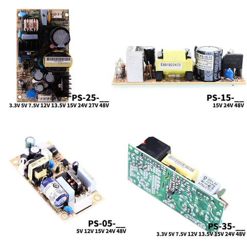 Alimentation électrique MEANWELL simple, PS-05/15/25/35, acdc -3.3/5/7/12/13/15/24/27/48V, faible coût de fuite ► Photo 1/5