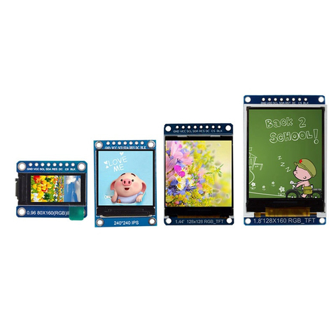 Ecran TFT en couleur, lecteur IC, module LCD de 0.96, 1.3, 1.44, 1.8 pouces, IPS, 7P, SPI, HD, 65 K, composant ST7735/ST7789, 80x160 ou 240x240 (pas OLED) ► Photo 1/5