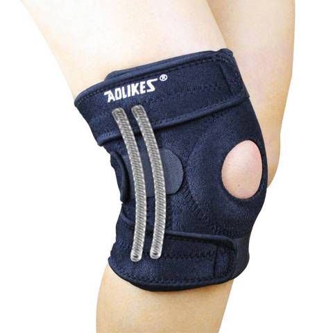 1PC genou réglable sport jambe soutien attelle protecteur coussinets manchon capuchon rotule garde ressort barres ► Photo 1/6