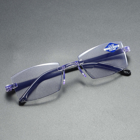 Lunettes de lecture ultralégères sans monture Anti lumière bleue rayonnement ordinateur presbytie lecteurs lunettes de lecture spectaculaires ► Photo 1/6