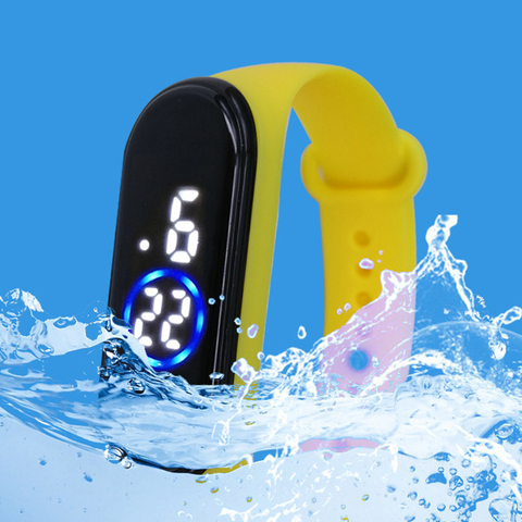 Montre de sport pour enfants, montre-bracelet en Silicone ultralégère, numérique unisexe, tendance, Led étanche ► Photo 1/6