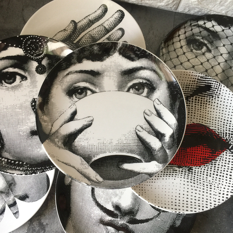 Assiette ronde en céramique, vaisselle de service, assiette à Sauce visage humain rétro dame femmes assiettes décoratives pour la maison 6 pouces ► Photo 1/6