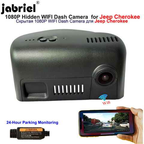 Jabliel – caméra de tableau de bord pour voiture jeep Cherokee xj kl trailhawk Grand Cherokee wk2, 2014 2016 2017 2022, 1080P, wifi, caméra de tableau de bord, dvr ► Photo 1/6