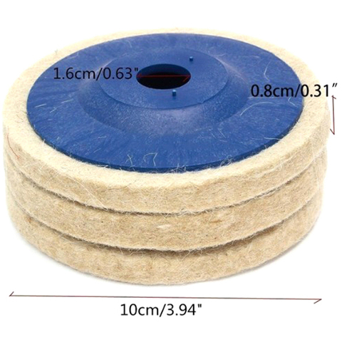 Disques de polissage en laine, 100mm, 1 pièce, tampons de polissage, pour meuleuse d'angle, disque de polissage en feutre ► Photo 1/3