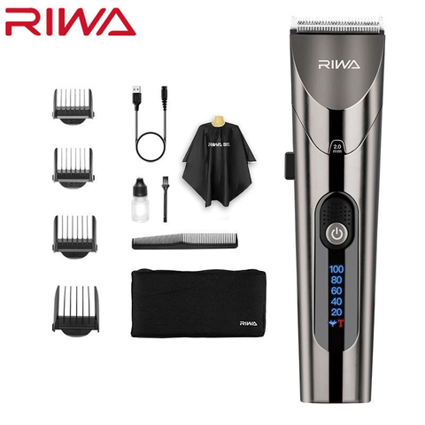 RIWA tondeuse à cheveux électrique tondeuse à cheveux professionnelle chargeur de batterie Rechargeable écran LED tondeuse à lame en acier lavable ► Photo 1/6