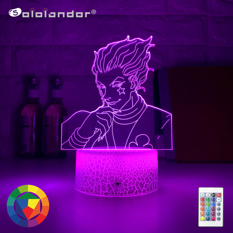 Veilleuse 3d colorée pour chambre d'enfants à Led avec capteur tactile, lumière de nuit, thème Anime Hunter X Hunter, décoration, lampe, Gadgets Hisoka ► Photo 1/6