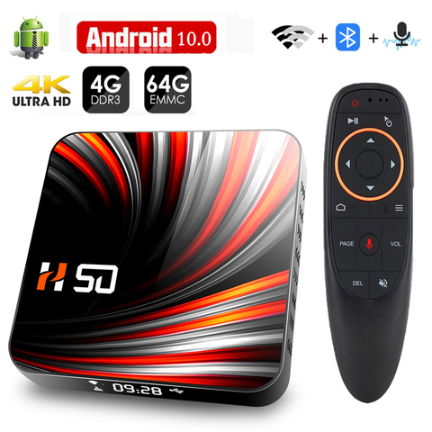 Android TV Box Android 10 4GB 32GB 64GB 4K H.265 lecteur multimédia 3D vidéo 2.4G 5GHz Wifi Bluetooth Smart TV boîtier décodeur ► Photo 1/6