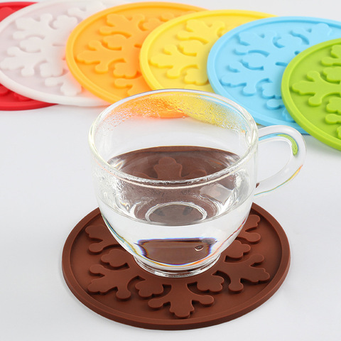 Sous-verre en Silicone coloré, résistant à la chaleur, antidérapant, Durable, tasse à café, 10 couleurs ► Photo 1/6